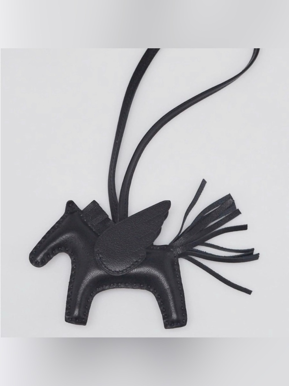 Hermes So Black Milo Lambskin Leather GriGri Rodeo Horse PM Bag Charm